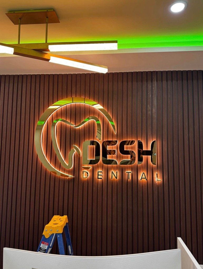 Custom CNC signs and reception features 4